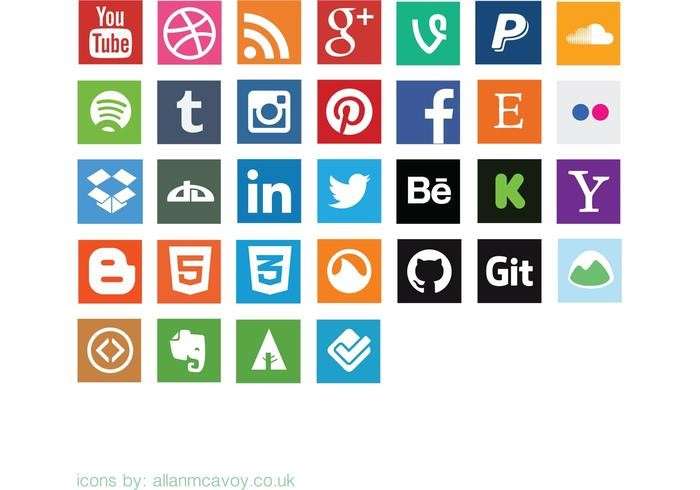 30+ кращих безкоштовних іконок соціальних мереж для Вашого веб-сайту
